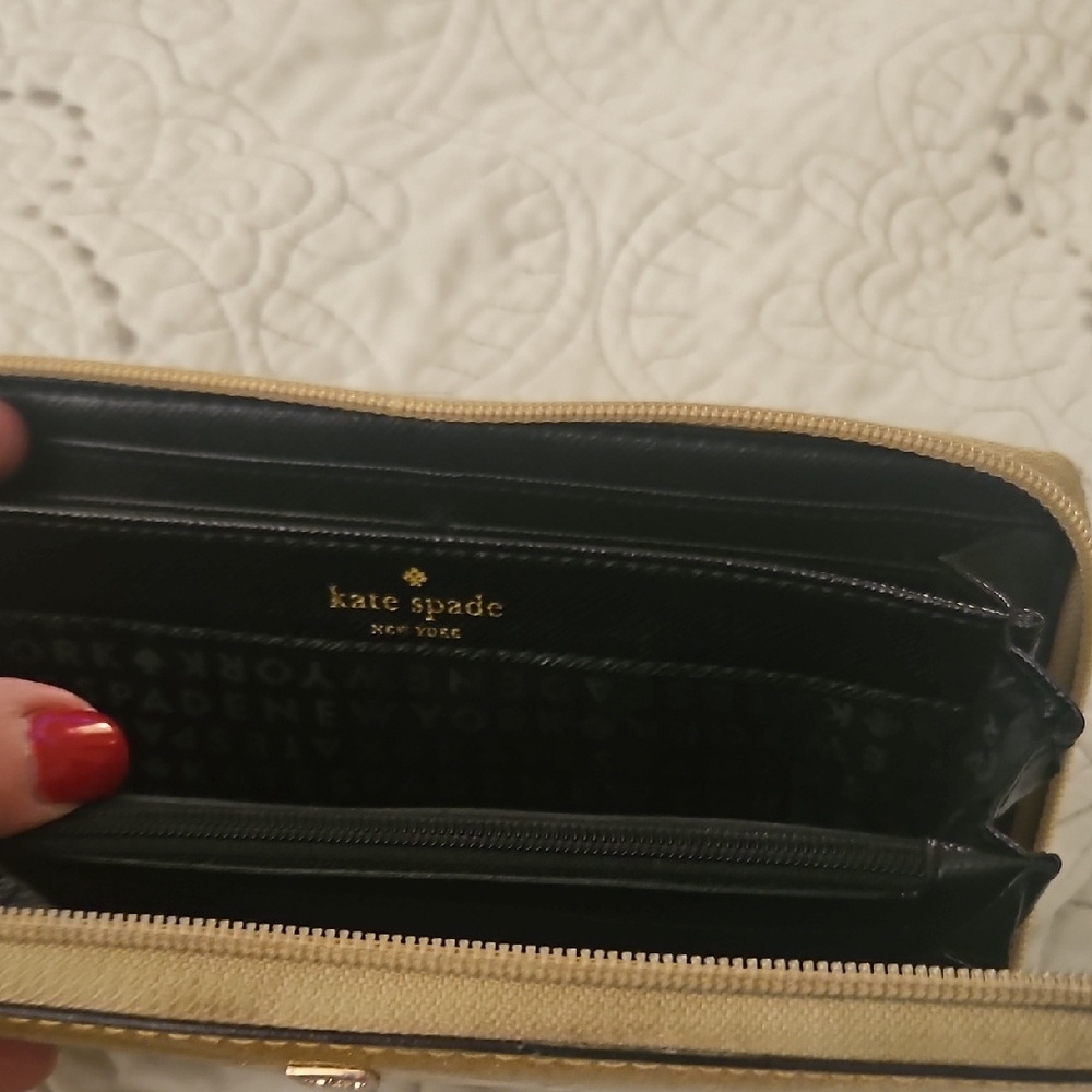 Kate Spade Black and Gold Sparkly Wallet